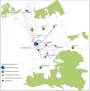 Carte du futur réseau des bibliothèques de Marseille