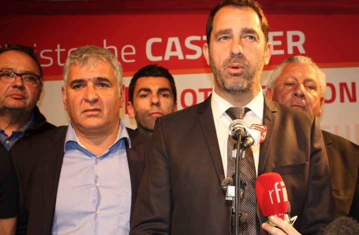 Christophe Madrolle (à droite), le soir du premier tour et de l'annonce du retrait