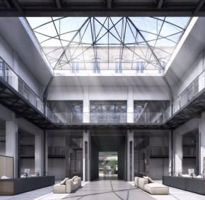 Vue du hall de la Poste Colbert (photo issue d'un message twitter de ZD Communication qui accompagne le cabinet Carta).