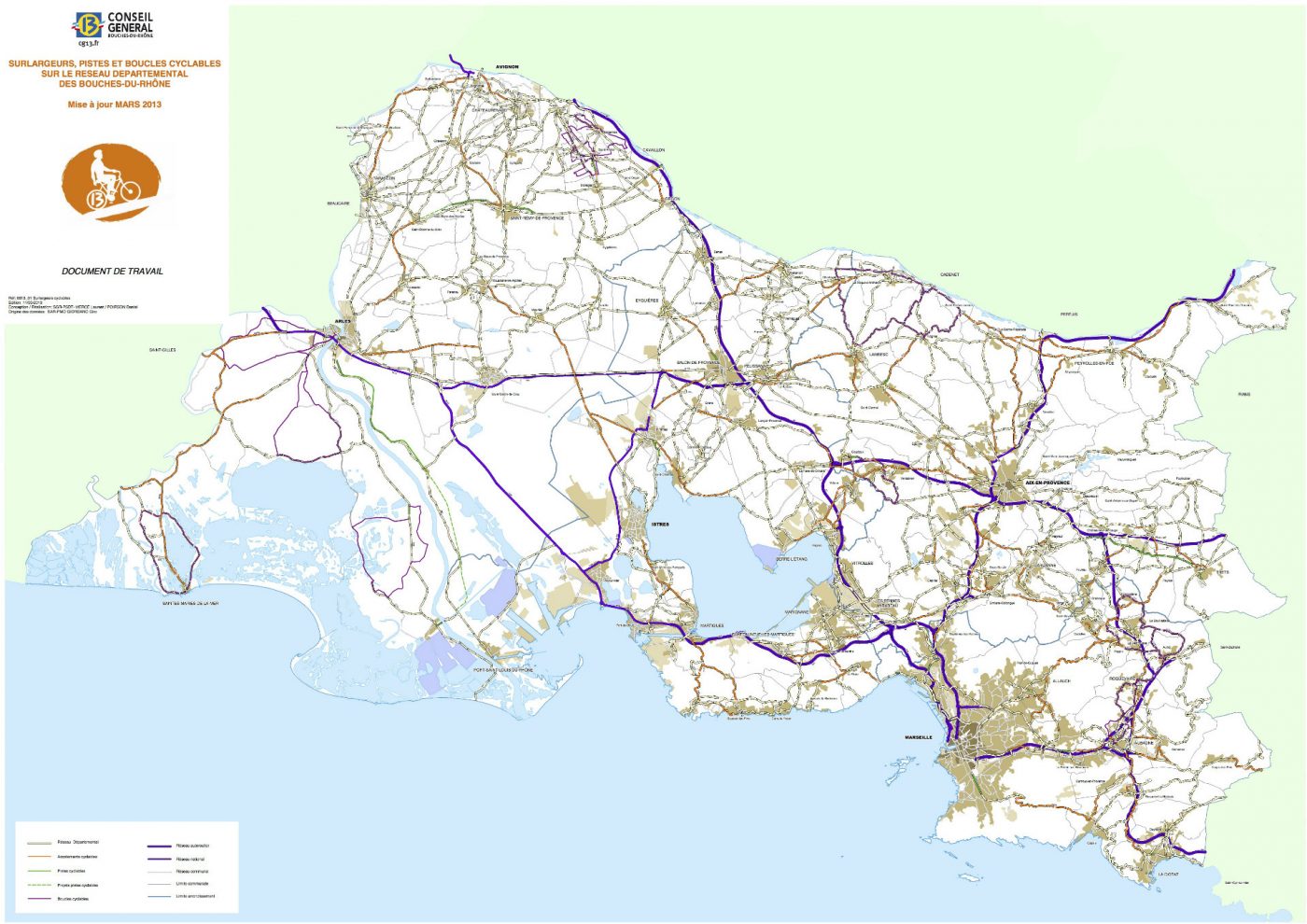 La carte des équipements existants fournie par le CD13