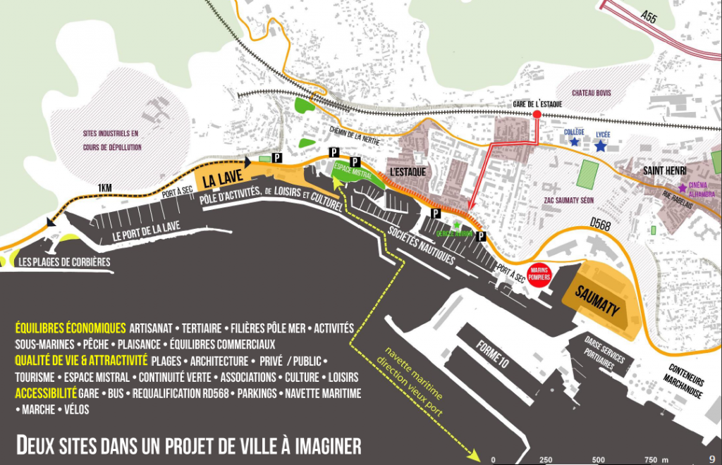 Un plan plus large du projet de Saumaty à Corbière (source : Agam).