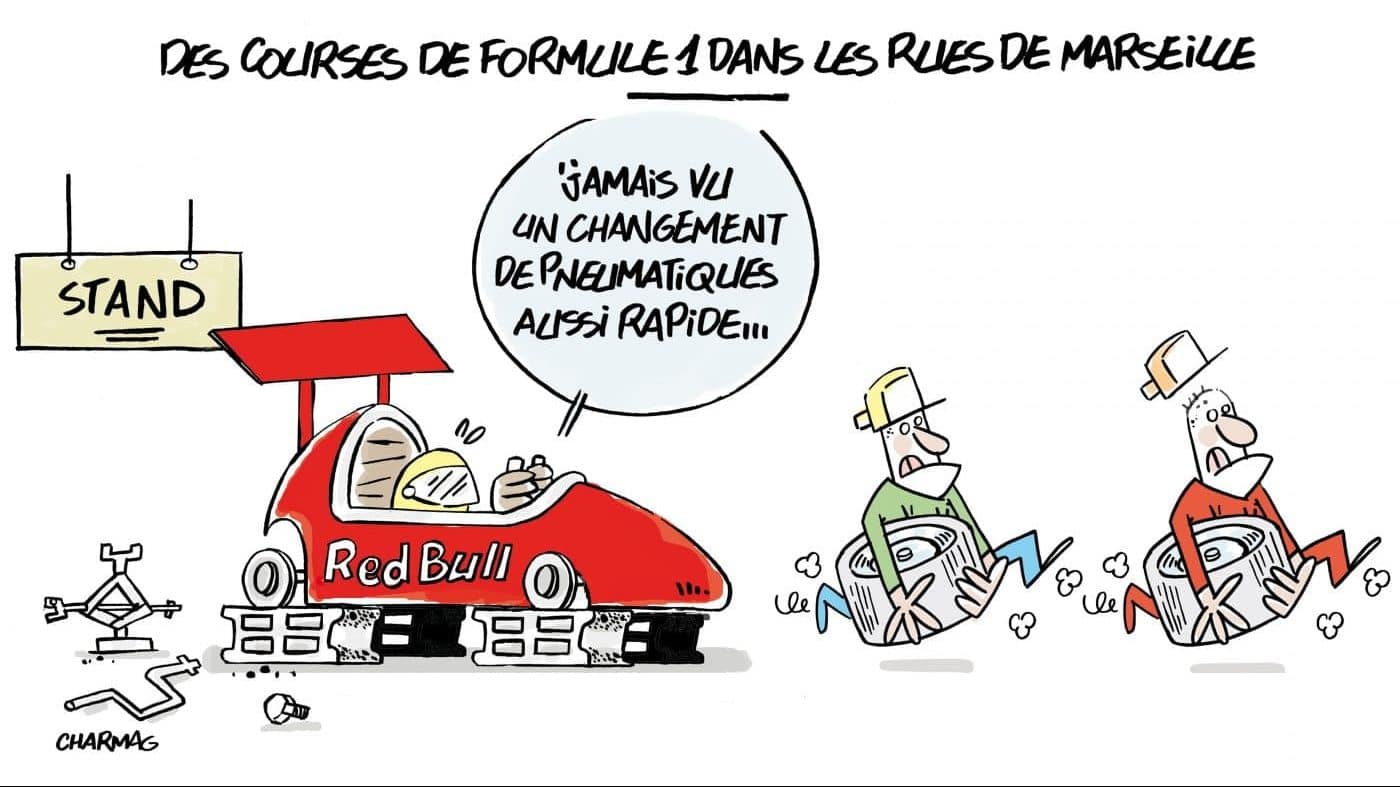 Le dessin du Ravi | Des bolides de Formule 1 à Marseille ...