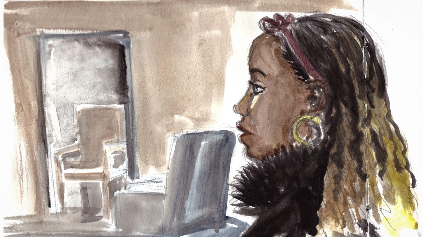 Portrait de Jennifer Mbon. Croquis d