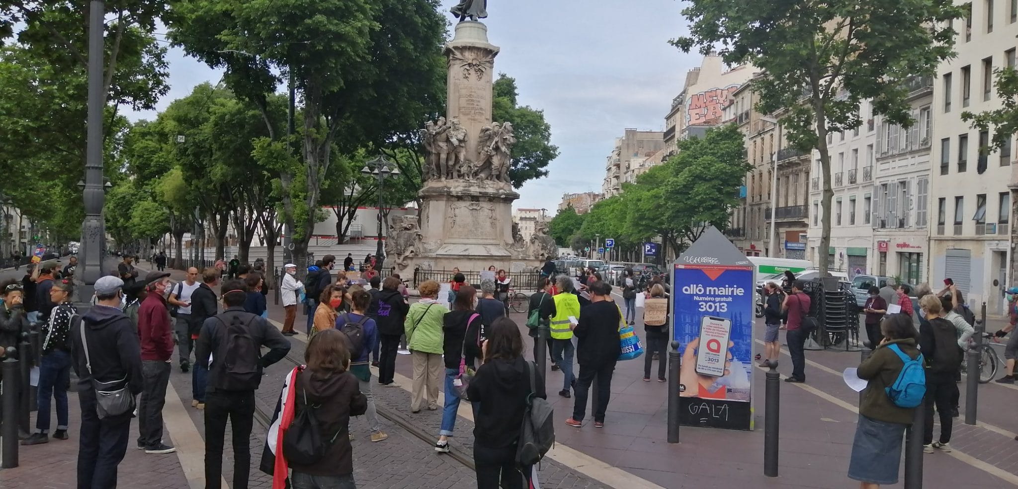 Manifestation aux Réformés le 1er mai 2020. Photo JML