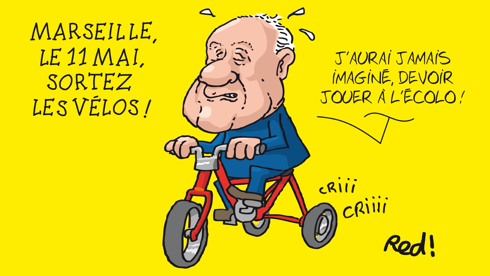 Red fait faire du vélo à Gaudin