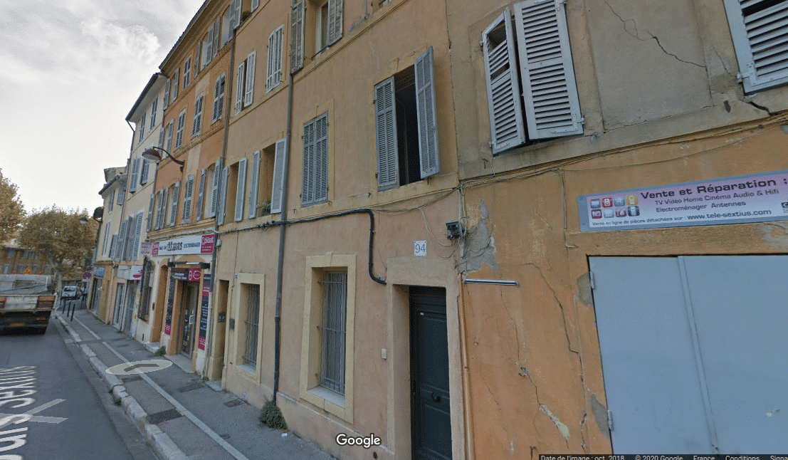 Les immeubles du cours Sextius placés en péril en janvier 2019. Capture d