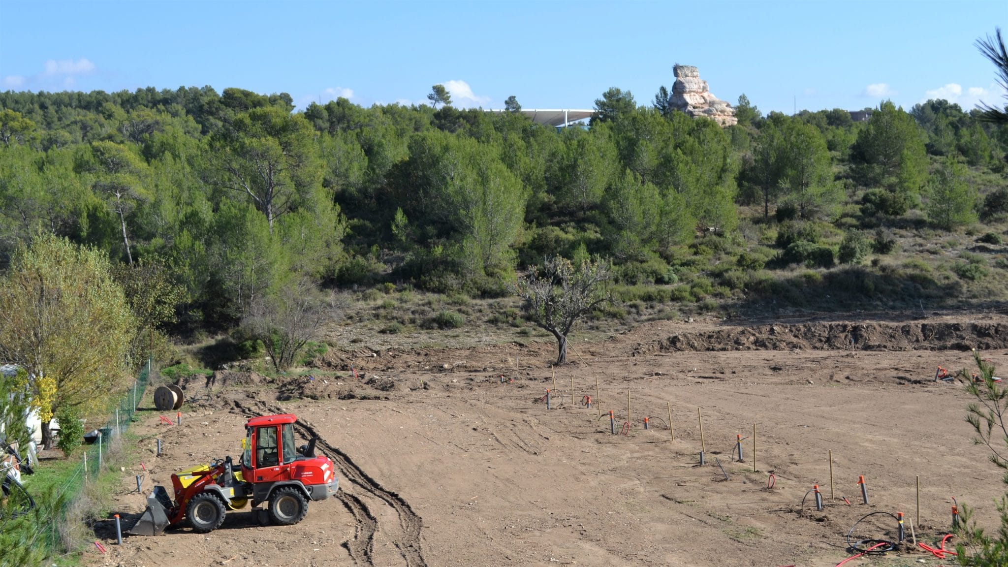 Le terrain en cours d