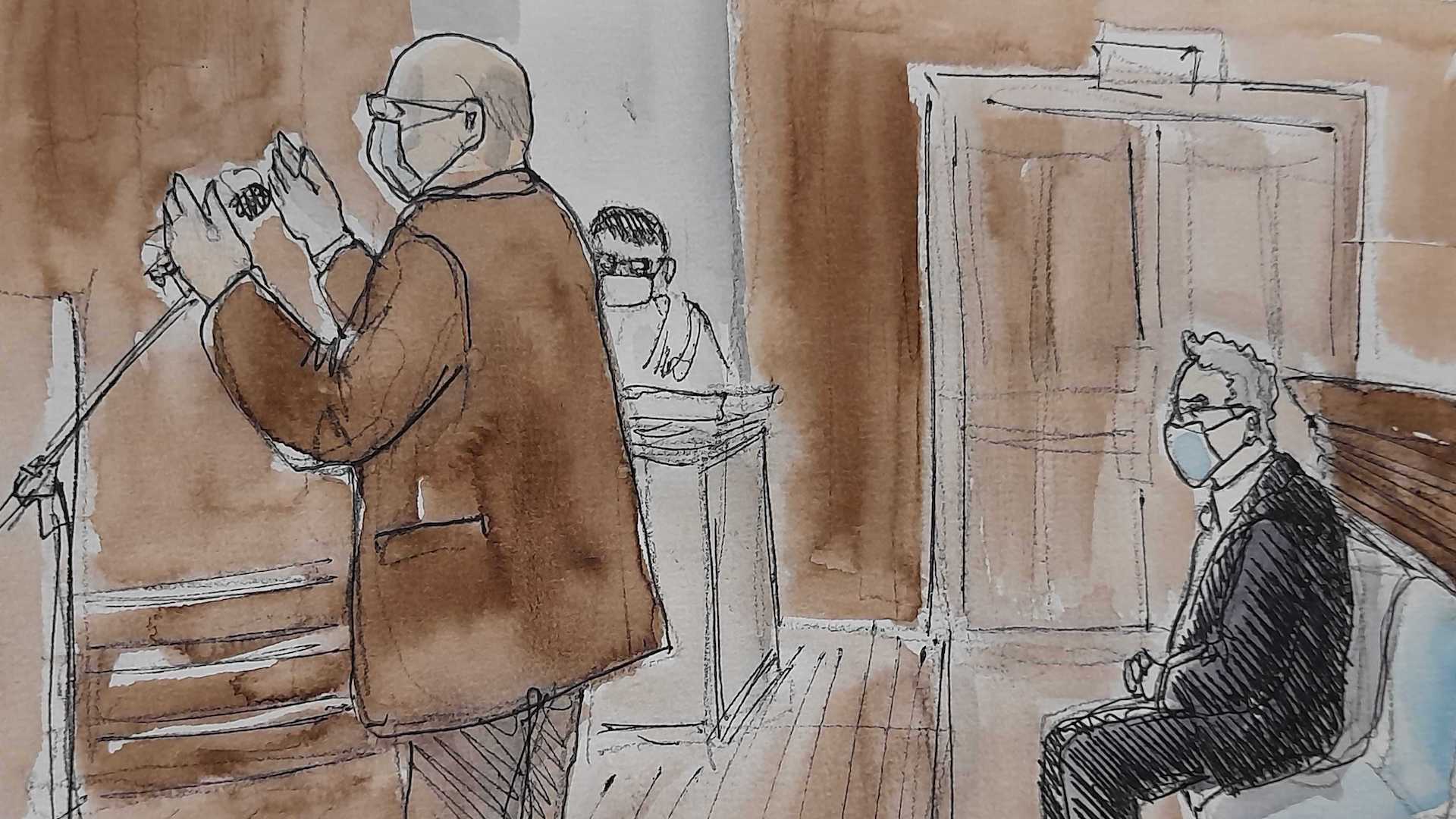 À la barre, Jean-Pierre Maggi a expliqué avoir fait confiance aux services et aux spécialistes juridiques du Sdis. (Dessin Ben8)