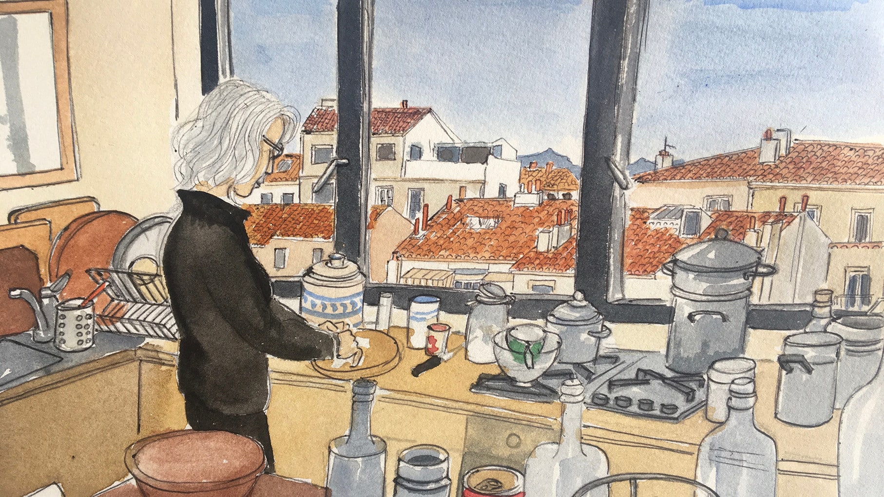 Gerlind prépare les schlutzers, plat typique de son enfance dans le sud Tyrol. (Illustration : Malika Moine)