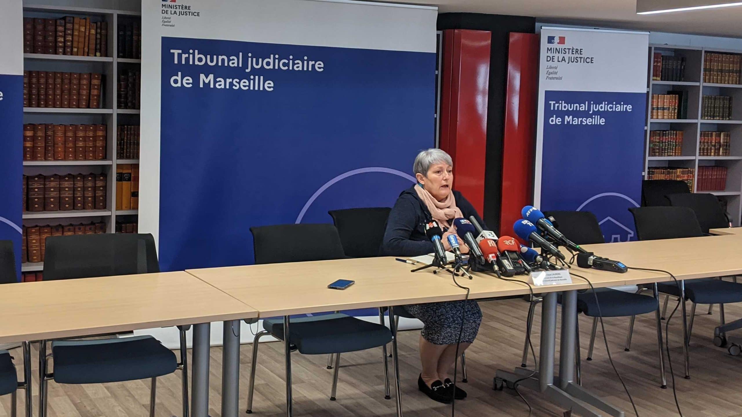 La procureure de Marseille, Dominique Laurens, tient une conférence de presse, après l