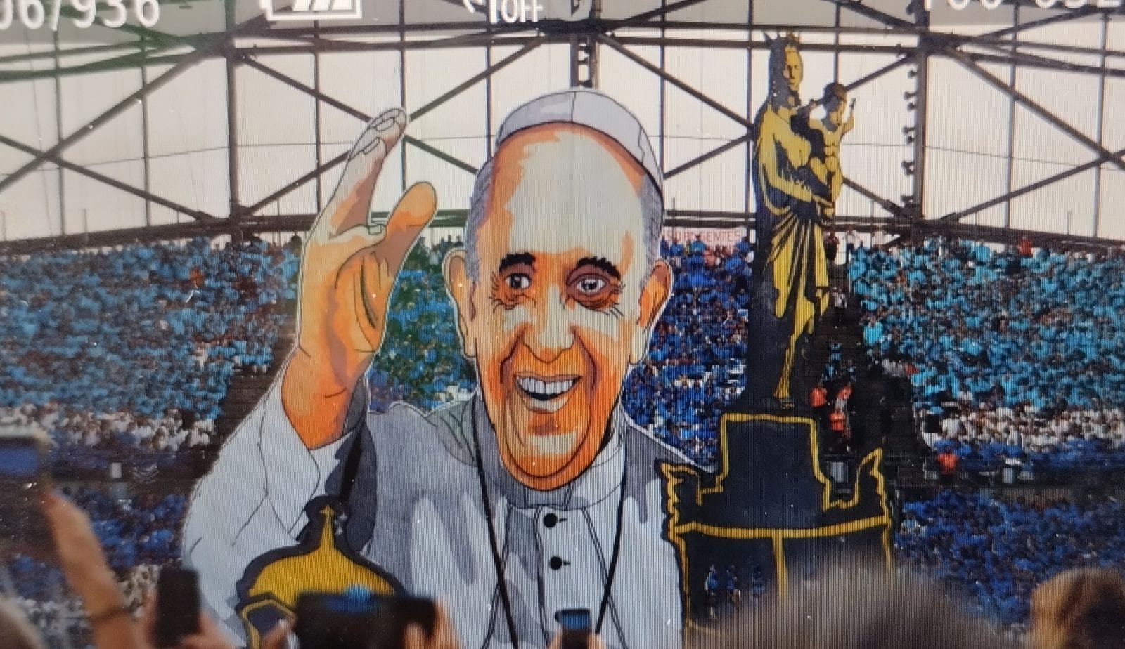 Le tifo déployé par les supporters marseillais, à l