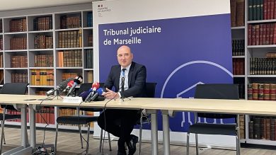 Le procureur de la République de Marseille, Nicolas Bessone, lors d'une conférence de presse, le 21 décembre 2023. (Photo : C.By.)