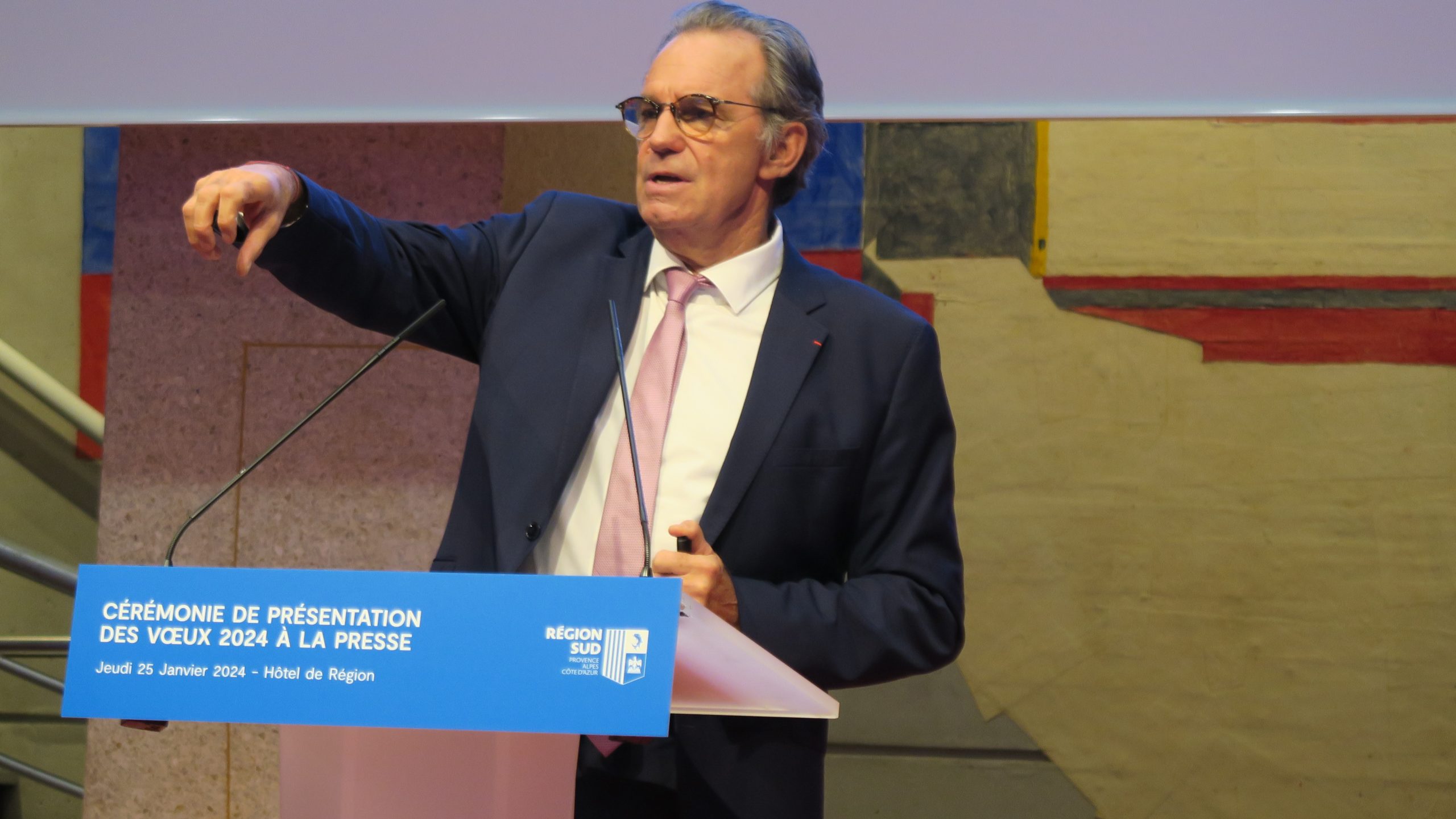 Renaud Muselier, lors de la présentation de ses vœux à la presse en 2024. (Photo : BG)