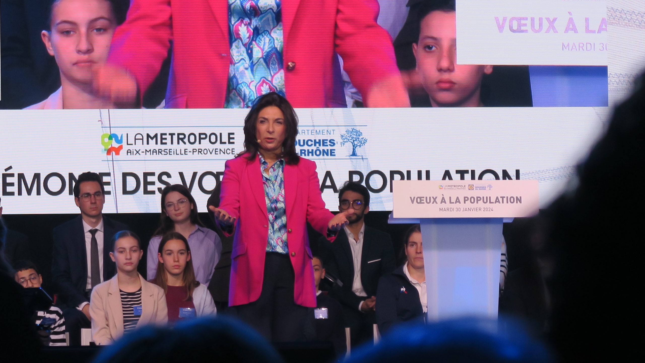 Martine Vassal lors de ses voeux à la population. Photo : B.G.