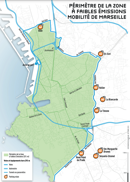 Périmètre de la ZFE. Crédit : métropole Aix-Marseille