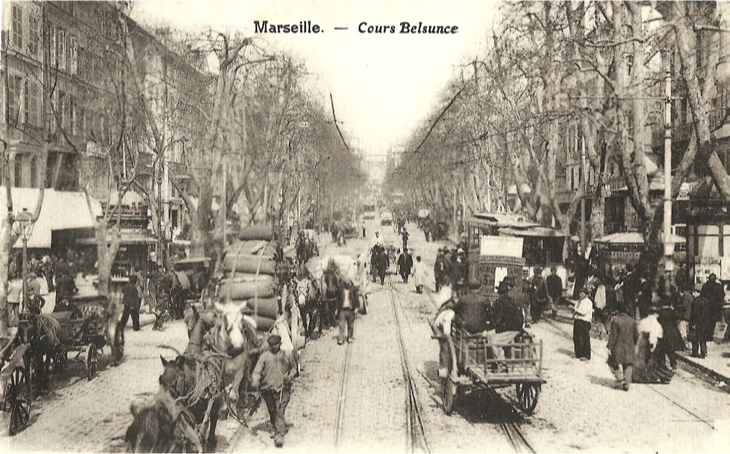 Carte postale du cours Belsunce au XIXe siècle.  (Image d