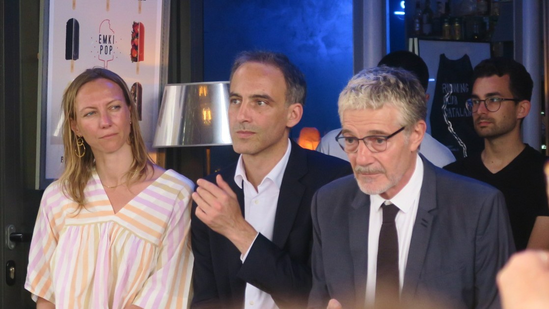 Pauline Lécorché, Raphaël Glucksman et Laurent Lhardit. (Photo Mazigh Bouroubi)