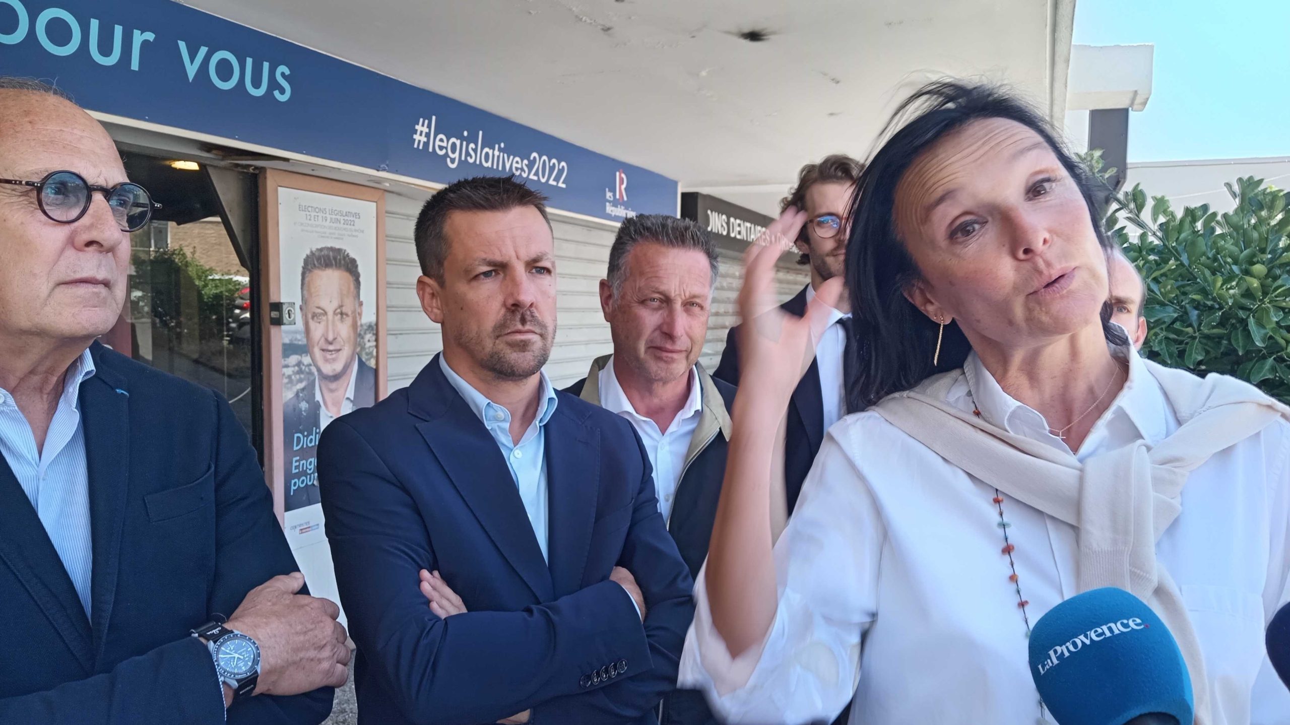 Laure-Agnès Caradec, présidente de LR 13, à la sortie du bureau politique de sa fédération le 12 juin. Photo JML