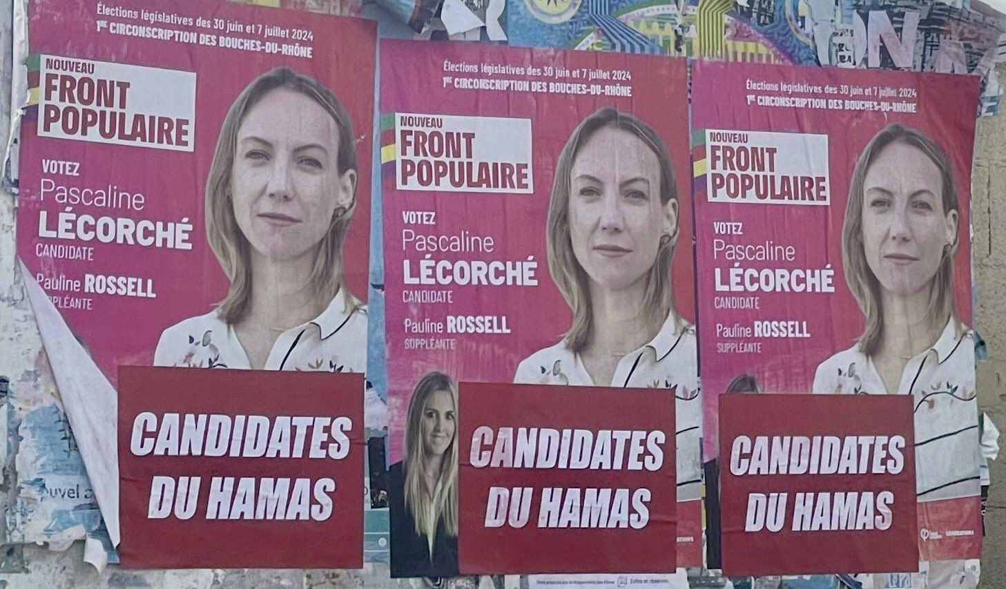 Les affiches avec le bandeau "candidates du Hamas". D.R.