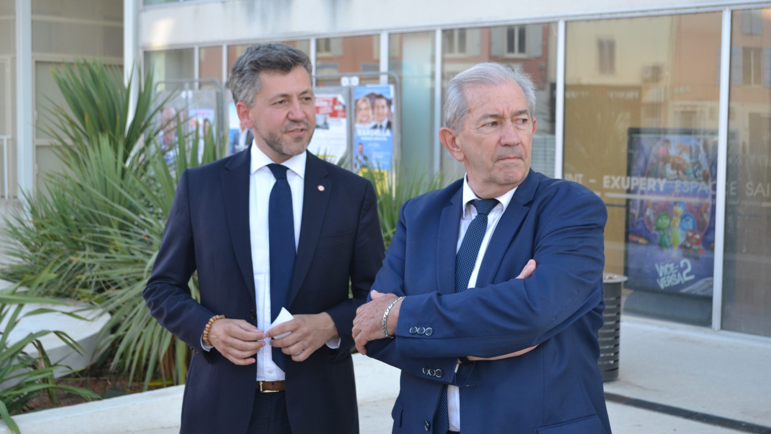 Franck Allisio, député et patron du RN 13; et Éric Le Dissès, maire de Marignane, au soir du premier tour des législatives anticipées du 30 juin 2024. (Photo : PID)