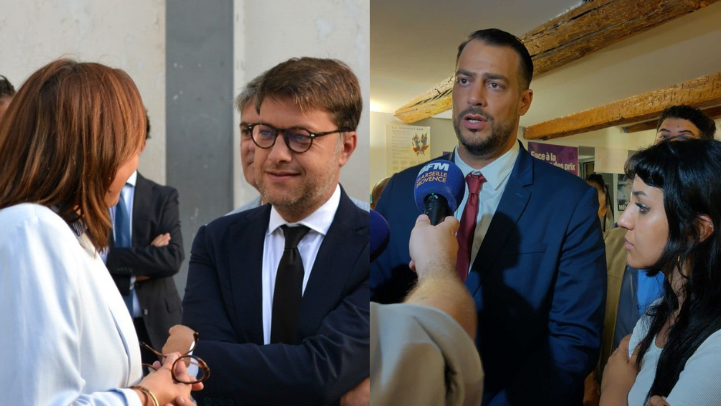 Benoît Payan, maire divers gauche de Marseille, et Sébastien Delogu, député de La France insoumise de la 7e circonscription des Bouches-du-Rhône. (Photos : M.L et A.C.) 
