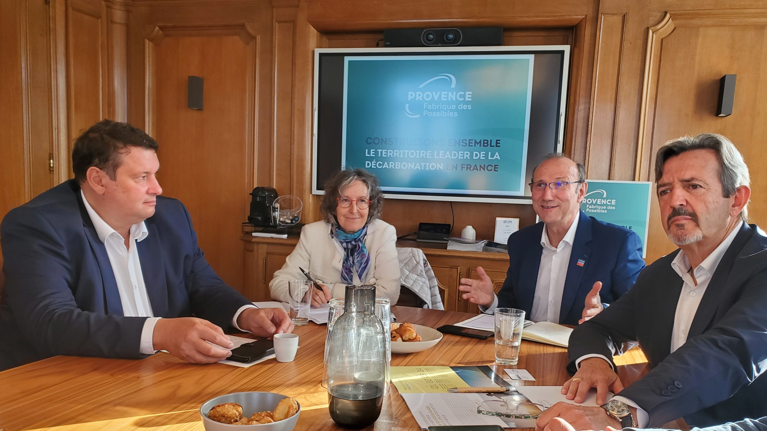 Hervé Martel, Christine Baze, Pascal Kuhn et Jean-Michel Diaz, le 16 octobre. (Photo : PID)