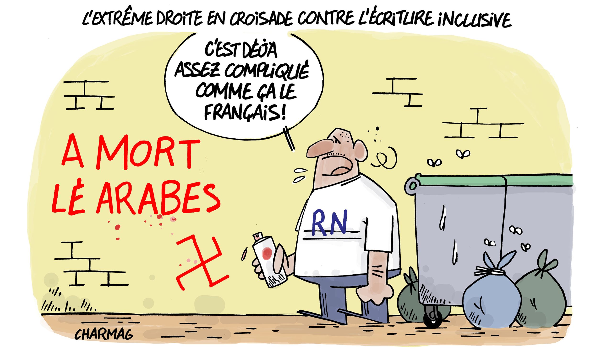 L’extrême droite en croisade contre l’écriture inclusive, par Charmag