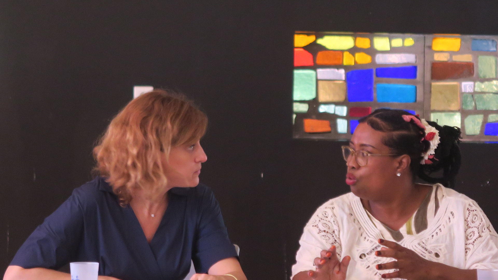 Juliette Meadel rencontre les "Ambassadrices". (Photo : CT)