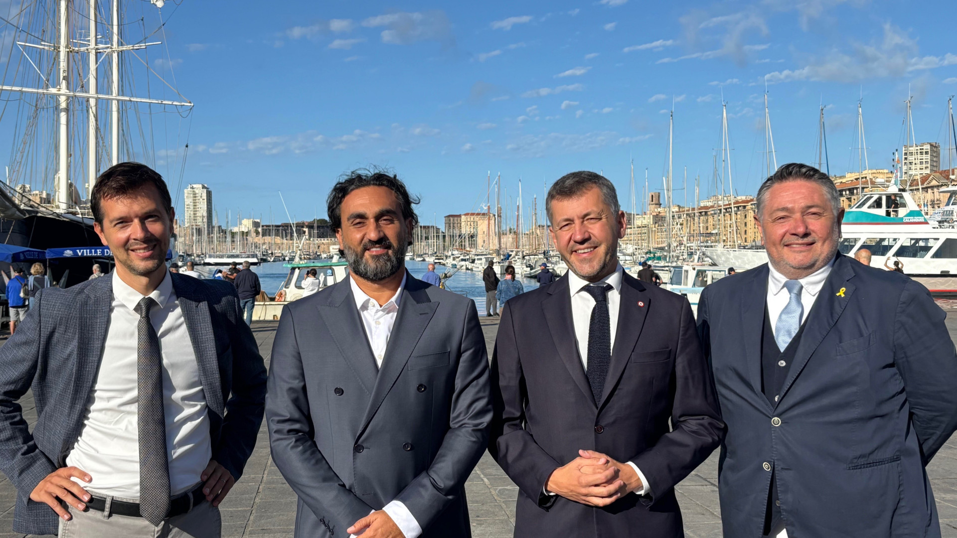 De gauche à droite : Olivier Rioult, Mickaël Salfati, Franck Allisio et Jean-Baptiste Rivoalllan, le 22 septembre 2025. (Photo : M.L.)