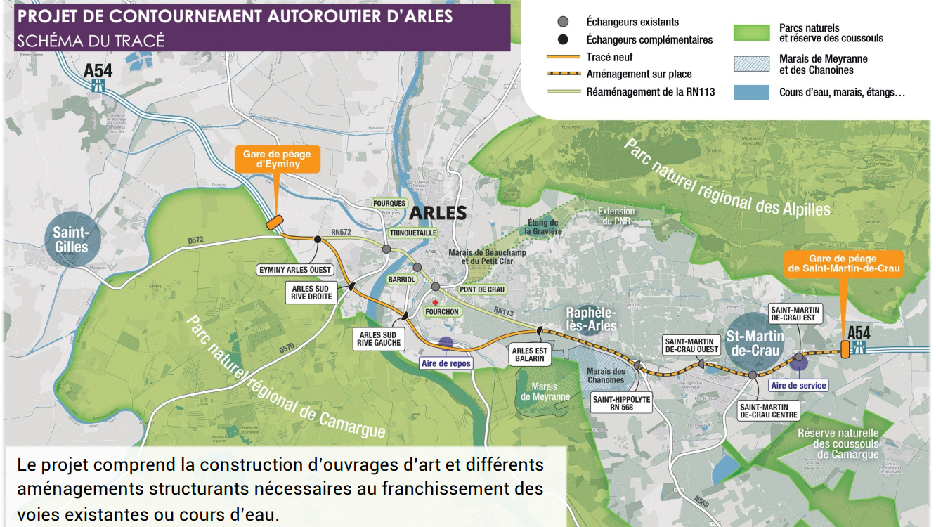 Le tracé du projet de contournement autoroutier d
