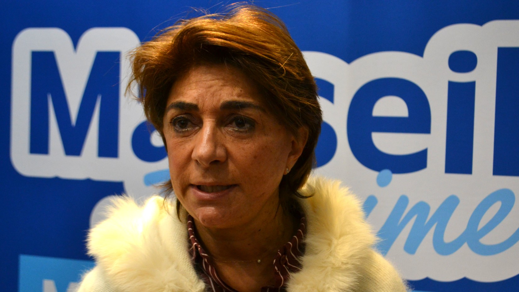 La candidate divers droite Martine Vassal dans son local de campagne pour les municipales 2026 à Marseille. (Photo : ML)