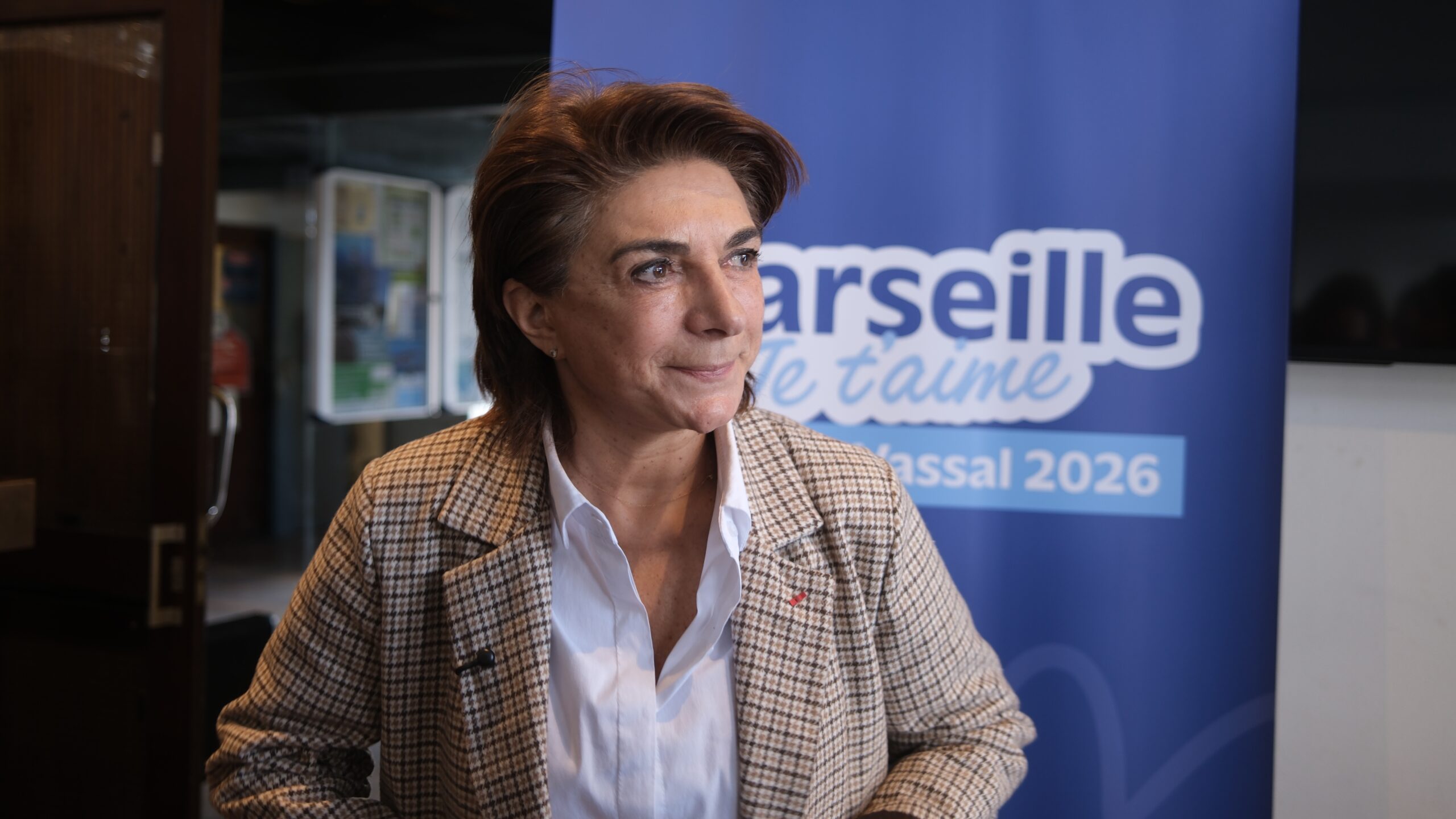 Martine Vassal pendant la campagne des municipales 2026 à Marseille. (Photo : ML)