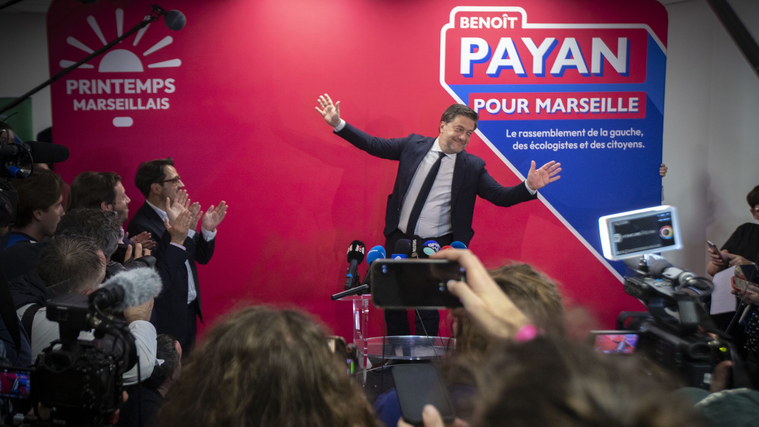 Benoît Payan face à la presse à l