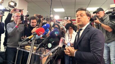 Benoît Payan, le 15 mars 2026, premier tour des élections municipales. (Photo : C.By.)