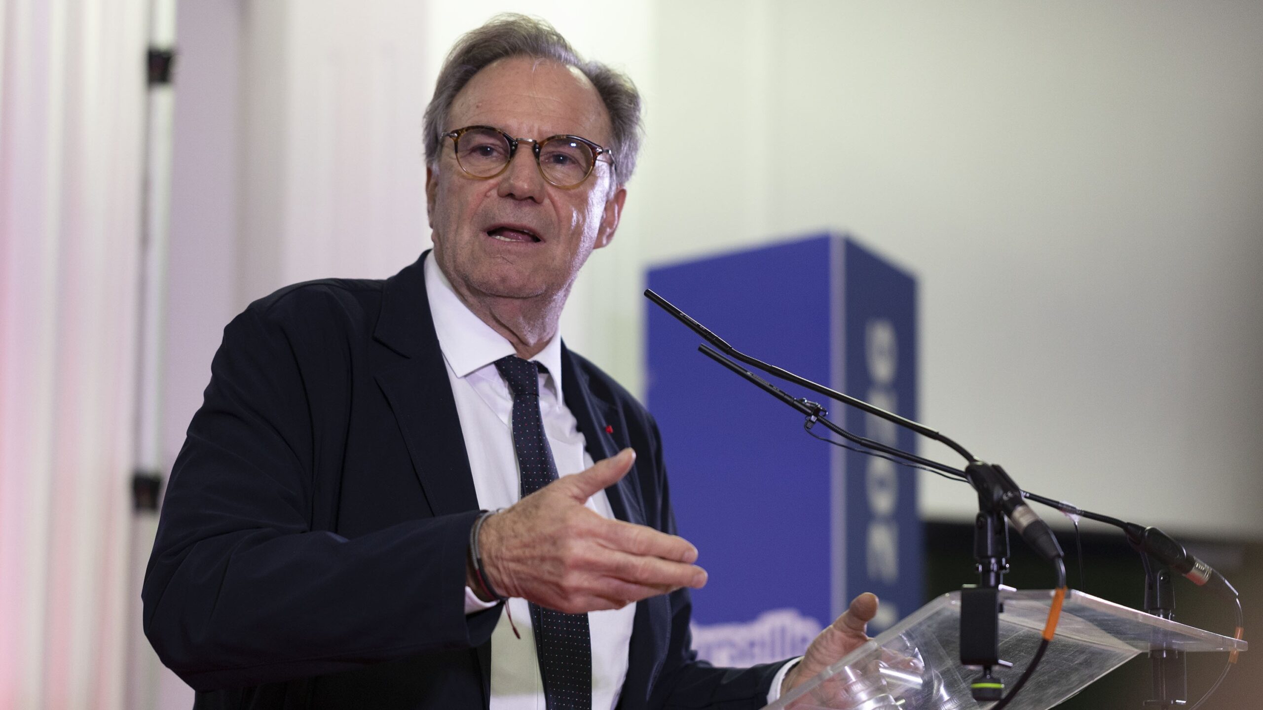 Renaud Muselier, durant la campagne municipale de mars 2026. (Photo : Emilio Guzman)