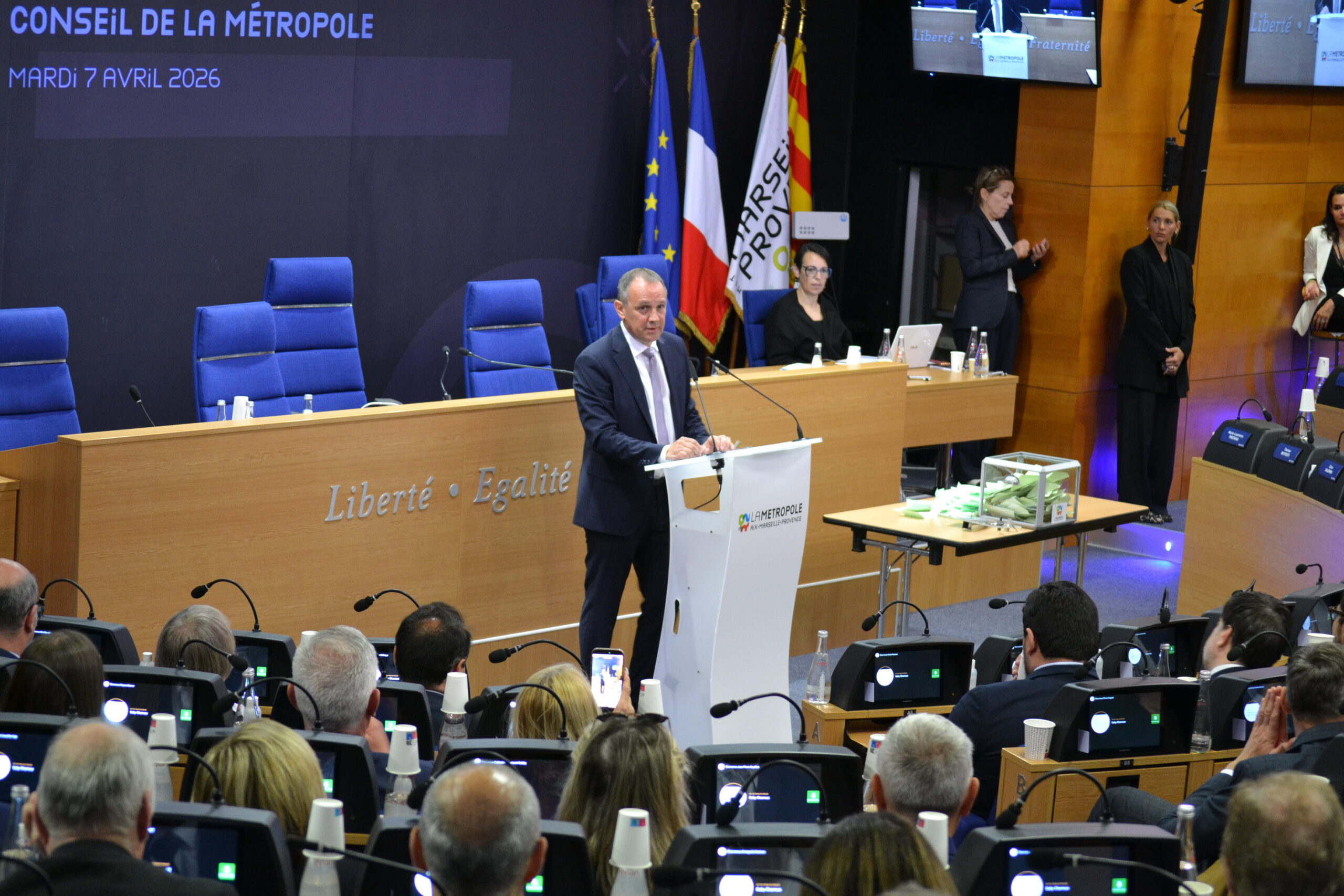 Élection de Nicolas Isnard à la présidence de la métropole Aix Marseille Provence, le 7 avril 2026 (Photo ML)