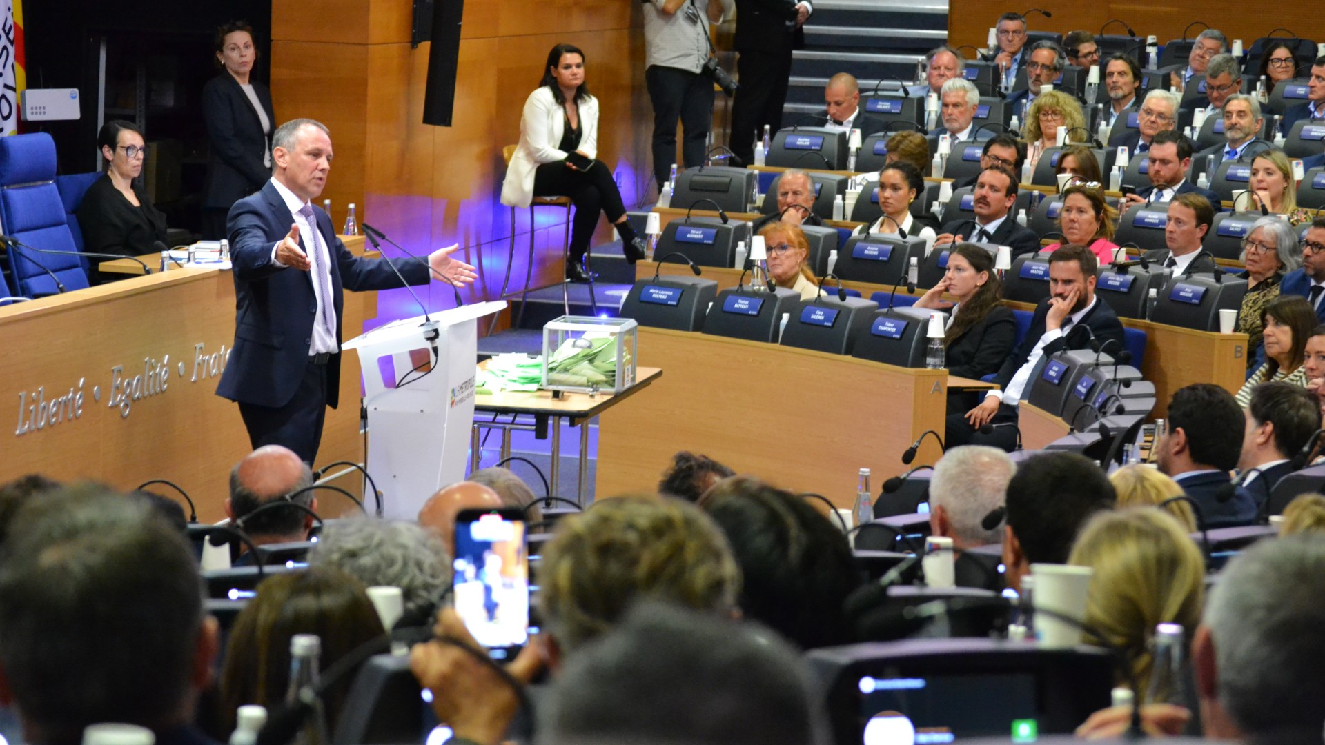 Nicolas Isnard pour sa première prise de parole comme président de la métropole. (Photo : ML)