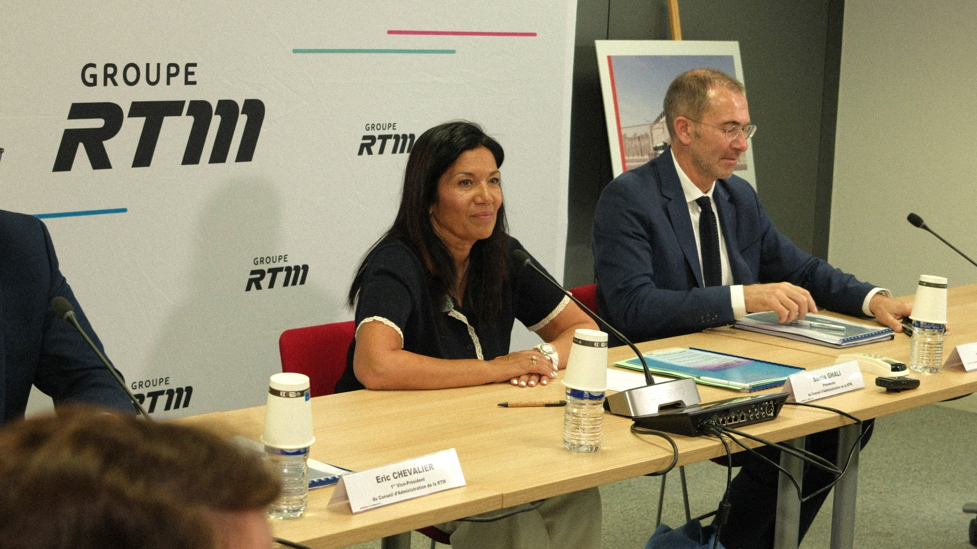 Samia Ghali, la présidente, et Hervé Beccaria, le directeur général de la RTM. (Photo : ML)