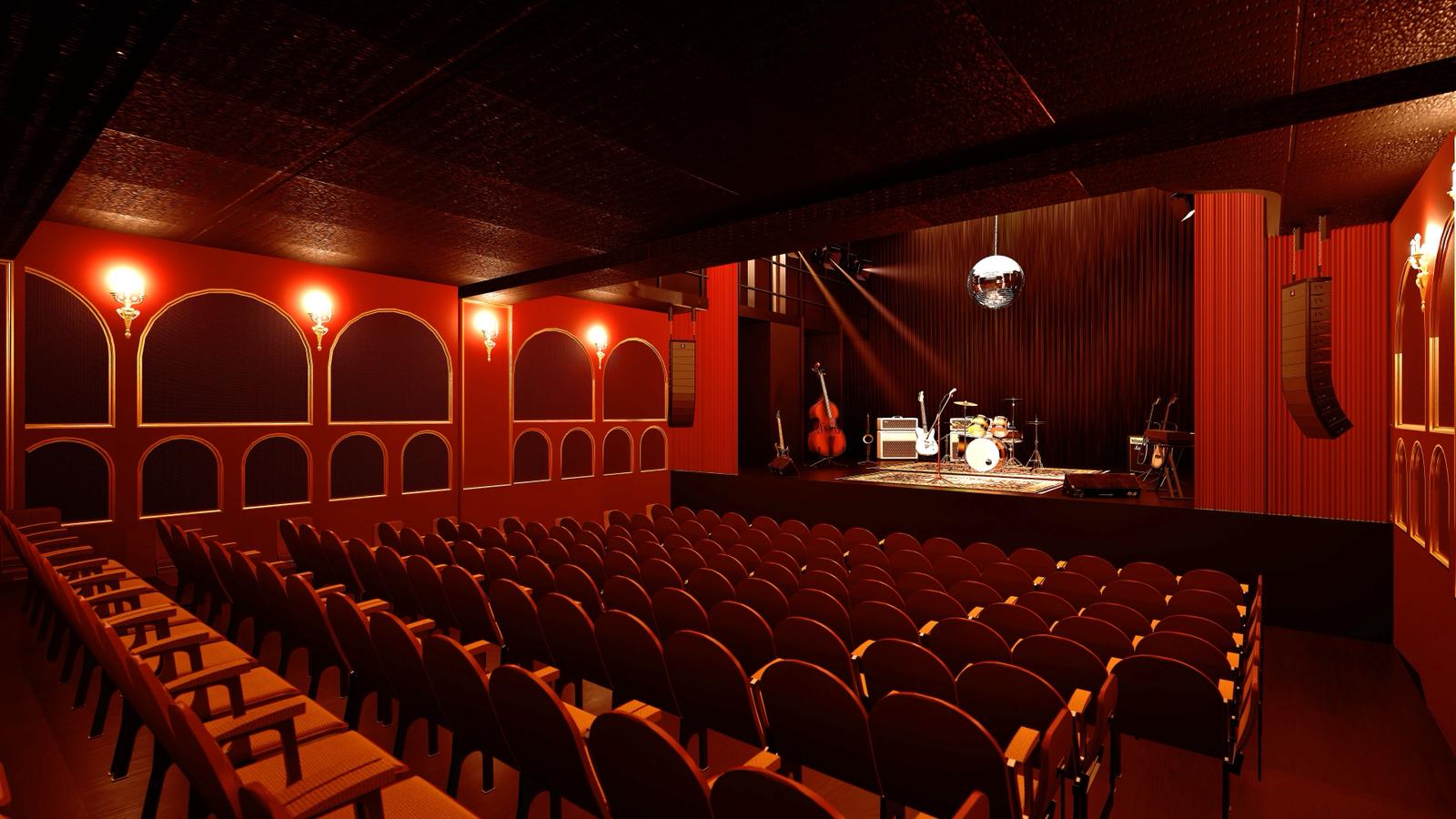 Vu de la salle de spectacle du Théâtre de l’Œuvre après la rénovation. (Photo Land Architectes)