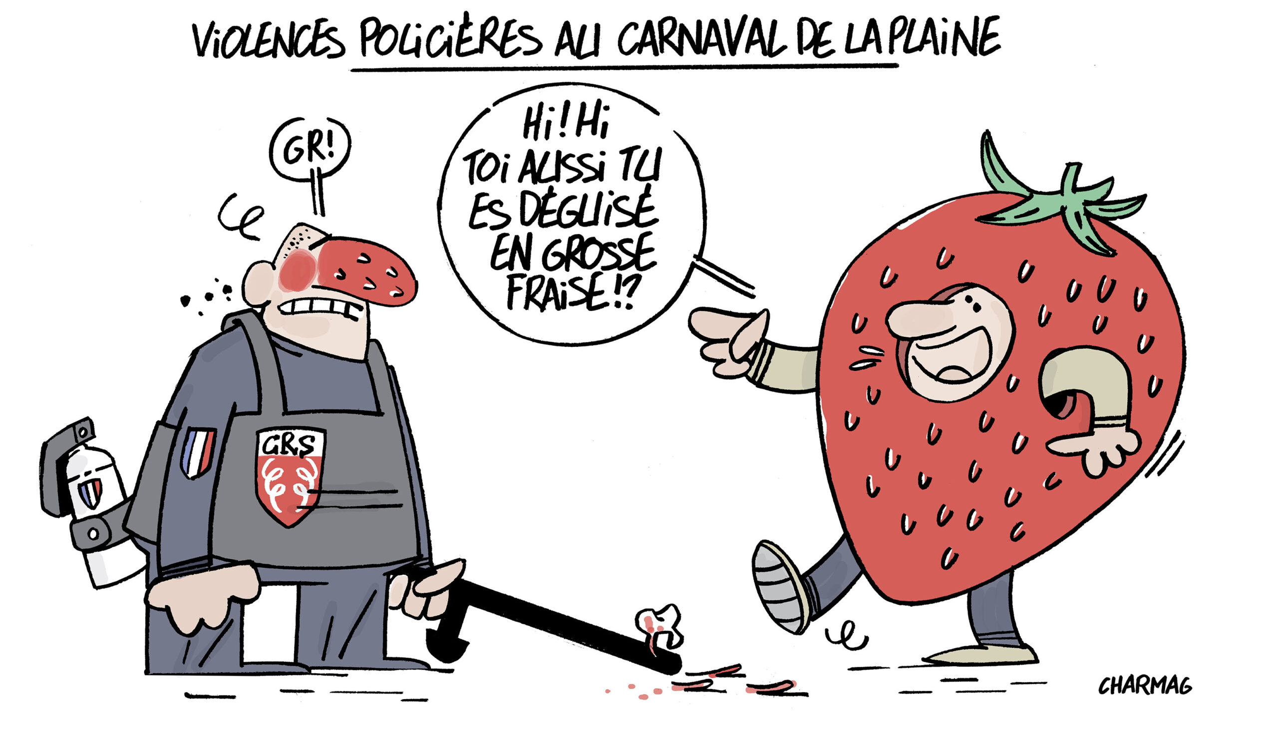 Les violences policières au carnaval de la Plaine, vues par Charmag