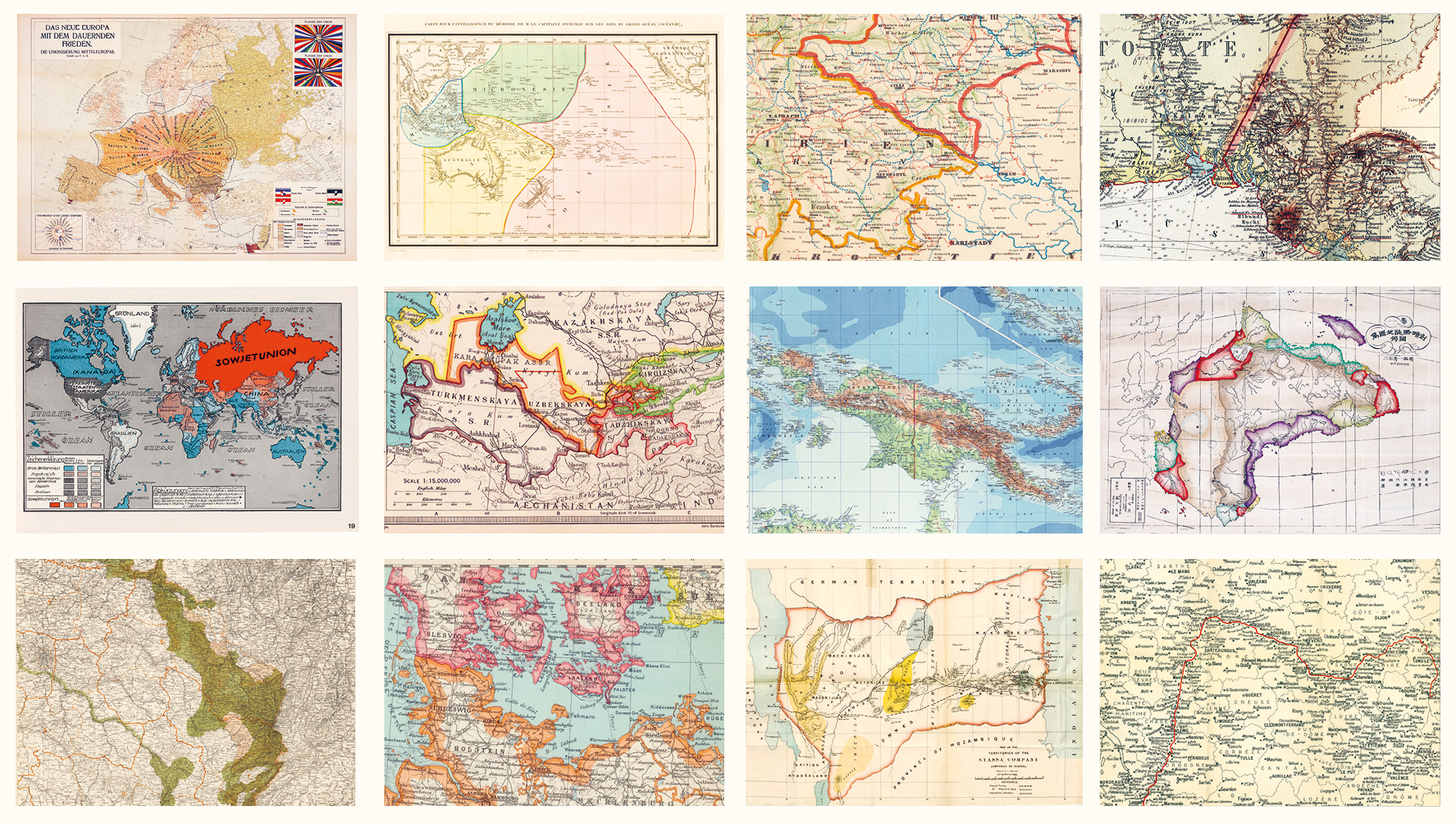 Quelques une des cartes de Mappa frontiera. Editions Parenthèses.