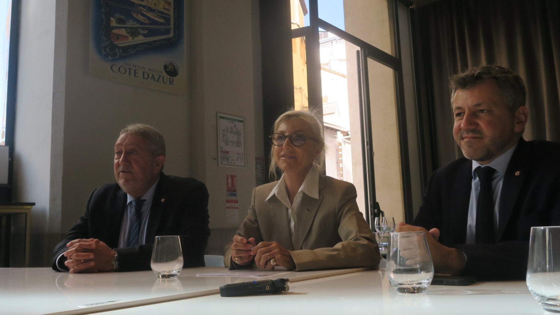 Marie-Pierre Callet entre Olivier Fayssat et Franck Allisio. (Photo : B.G.)