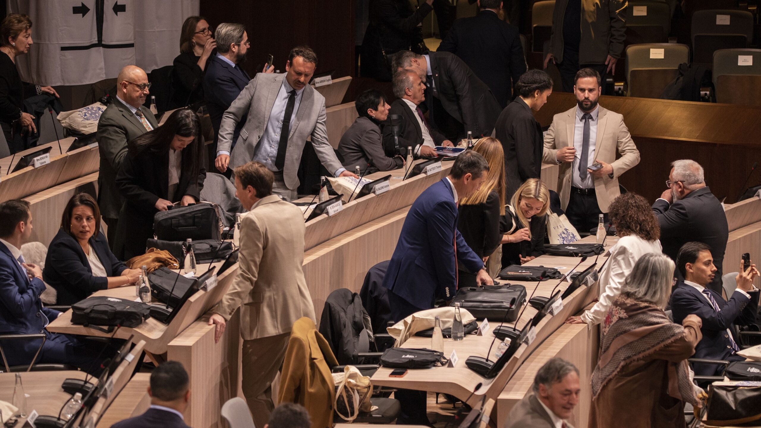 Le groupe du Rassemblement national et ses alliés au conseil municipal de Marseille. (Photo : Emilio Guzman)