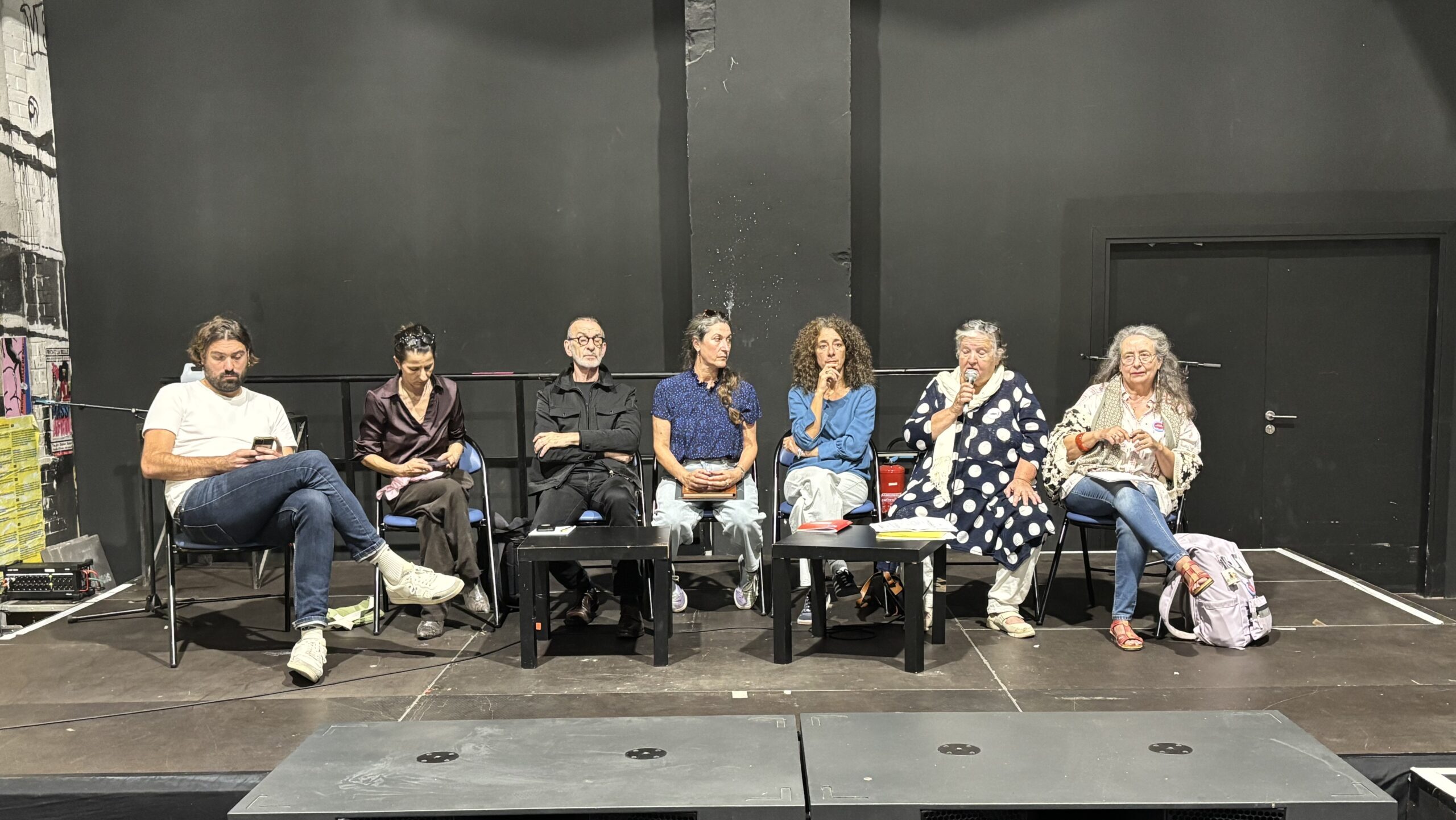 L'intersyndicale de la culture (Synavi, Syndeac, Scène ensemble et SMA) en conférence de presse, mercredi 14 octobre 2026. (Photo : AK)